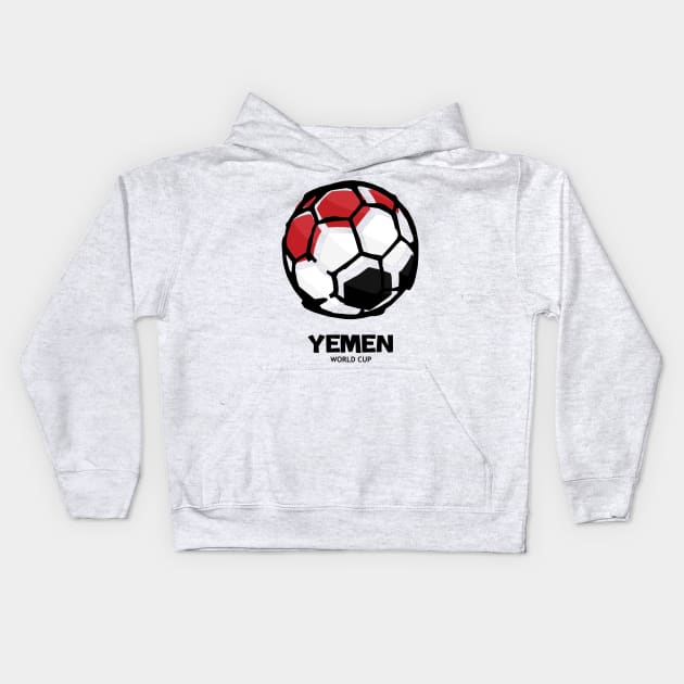 Yemen Football Country Flag Kids Hoodie by KewaleeTee